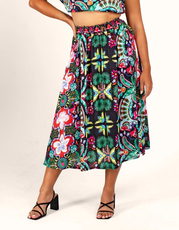 WAWAWA MIDI SKIRT DEEP FOREST