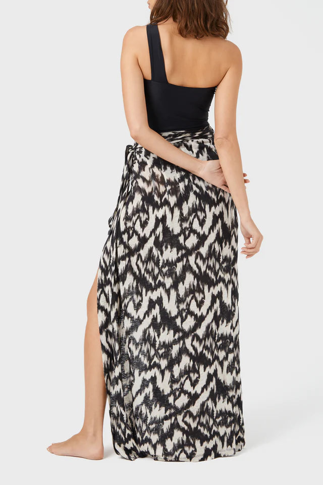 MRS PAREO SKIRT BLACK TIE DYE