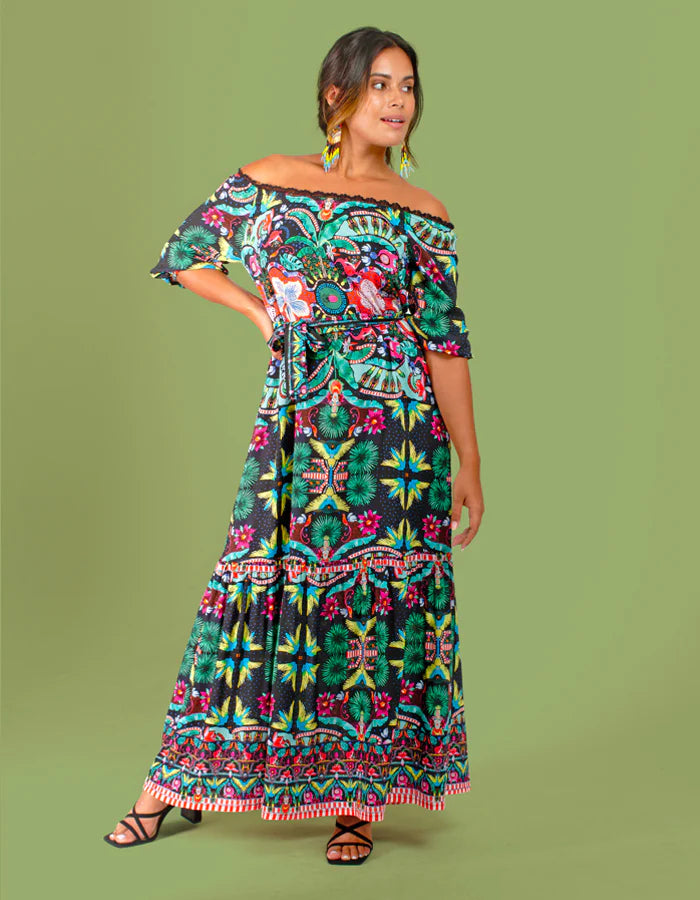 WAWAWA MAXI DRESS DEEP FOREST