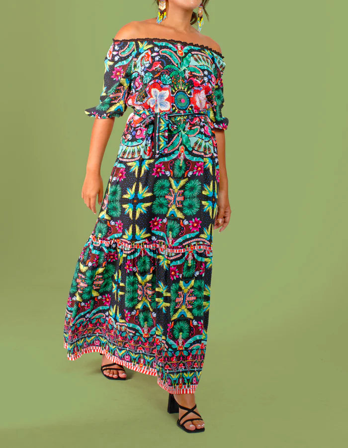 WAWAWA MAXI DRESS DEEP FOREST