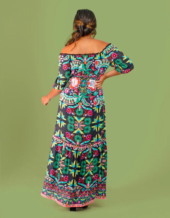 WAWAWA MAXI DRESS DEEP FOREST