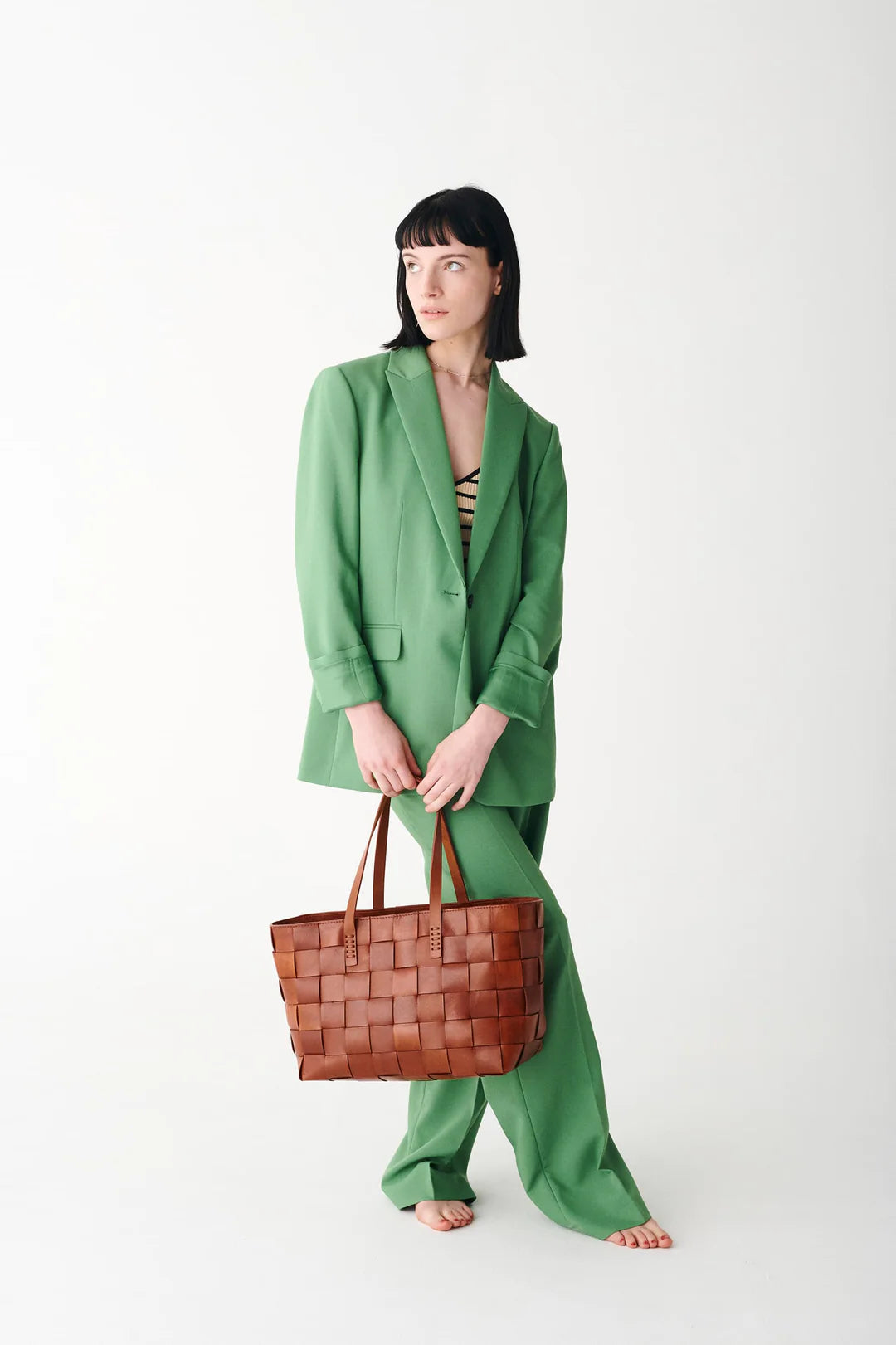 JAPAN TOTE TAN W/ FLAT HANDLES