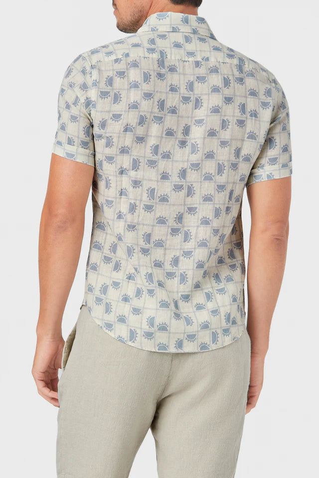 MR SHORT SLEEVE PRINTED SUNNY BLUE
