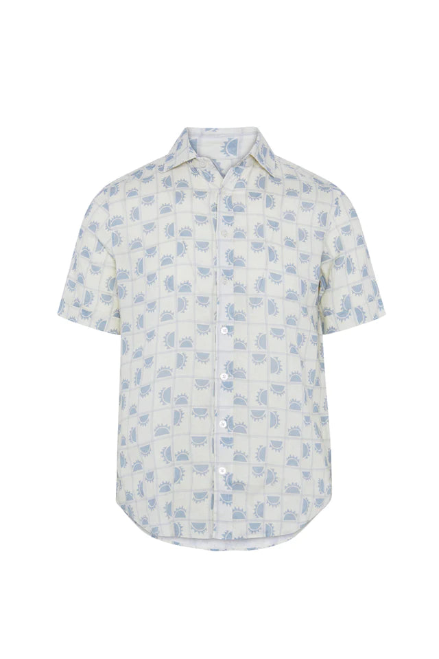 MR SHORT SLEEVE PRINTED SUNNY BLUE